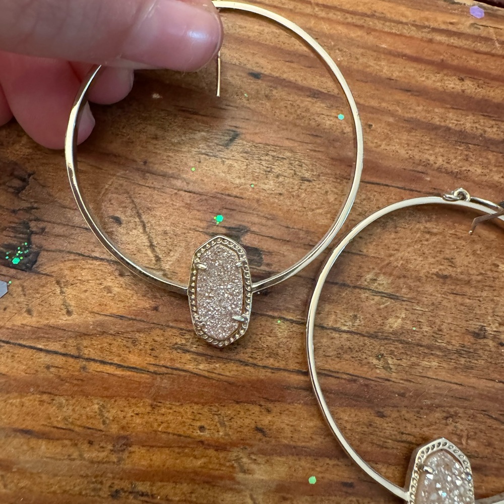 Kendra Scott Gold Hoop Earrings with Sparkling Accents